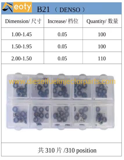 Diesel Injector Adjusting Shim B21 – Common Rail Repair Gasket for Fuel Injection Systems