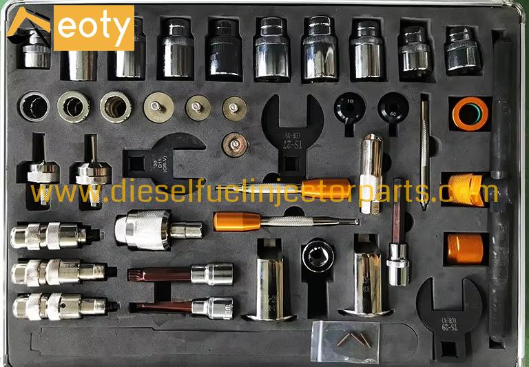 Diesel Common Rail Injector Service Tool Kit NO.1060-3 38pcs with Torque Wrench for Fuel Injection System